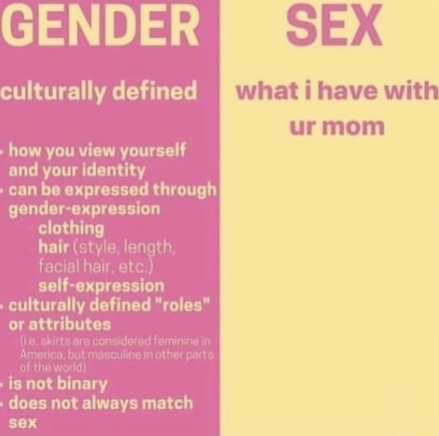 I have not had too many positive experiences with gender. - meme