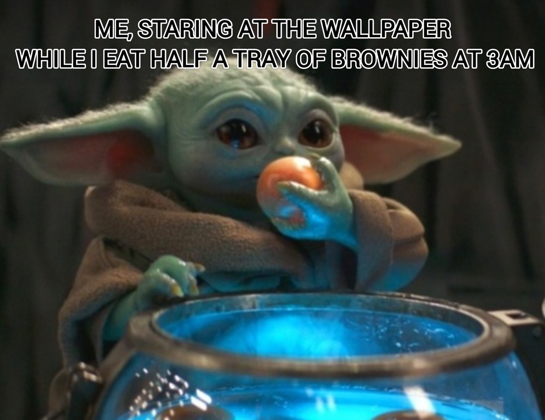 Brownies taste better in the dark - meme