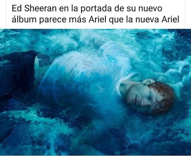 Ed Sheeran postulando para se ariel - meme