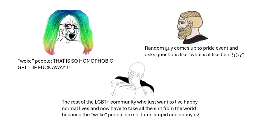 they are the reason why the lgbt+ has such a bad rep. - meme