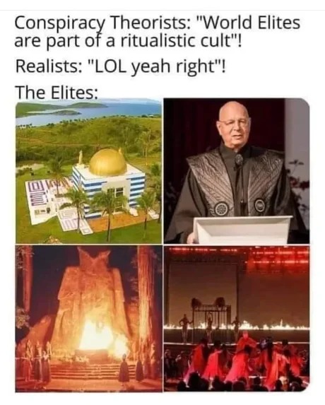 World elites and cults - meme