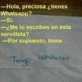 "Tengo Whatsapp"