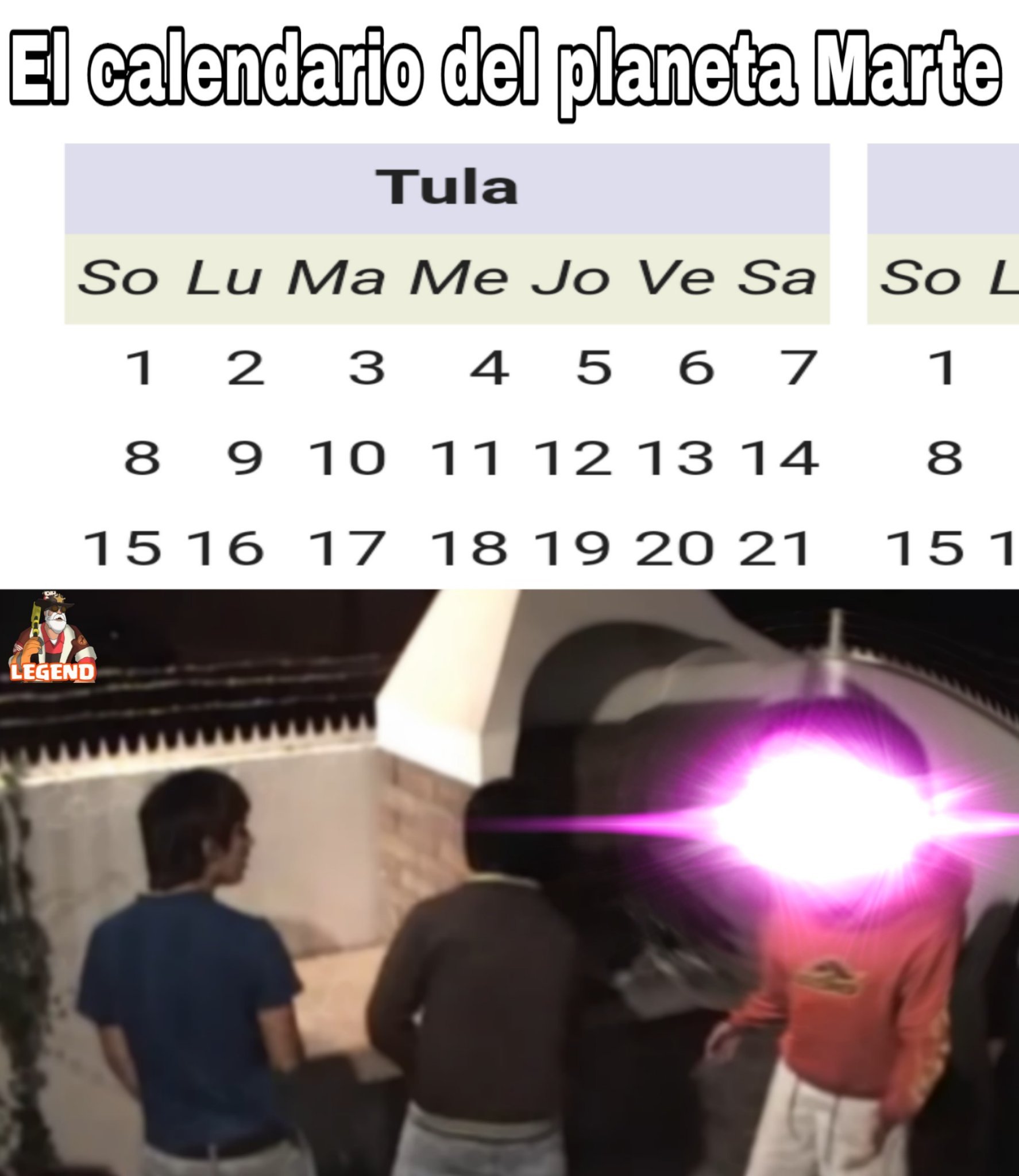 Original (El calendario es real) Meme subido por LegendaryCraft64