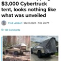 Cybertruck tent meme