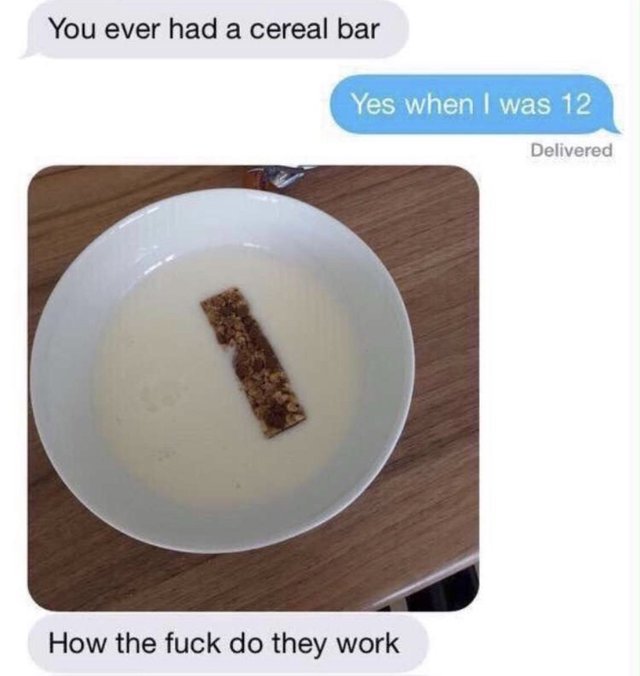 How do cereal bars work? - meme