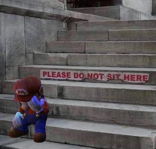 Mario cuando no lo dejan ir a la chamba: - meme