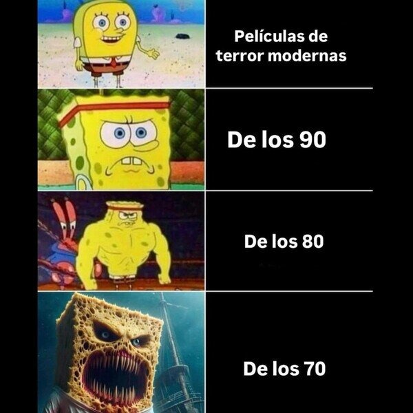 Peliculas de terror a través del tiempo - meme