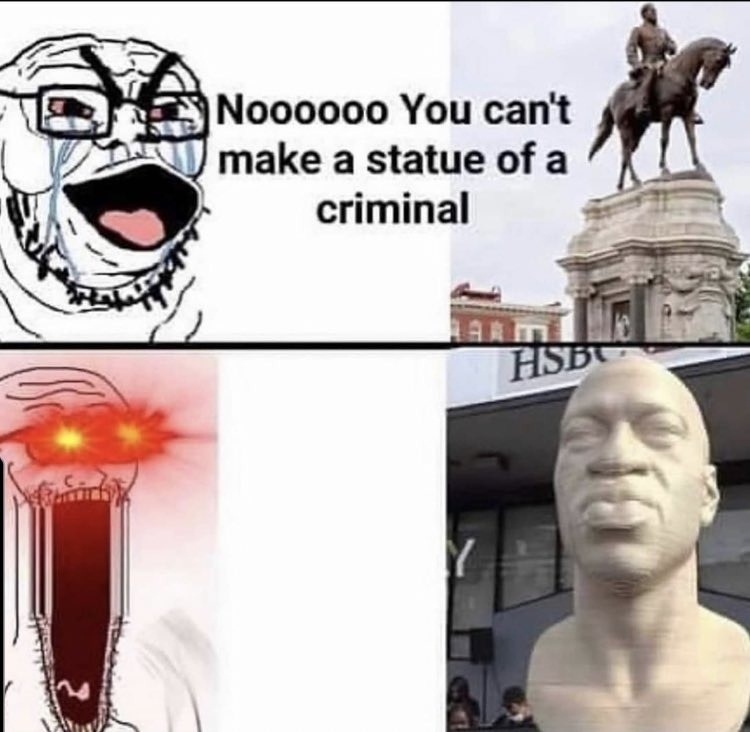 Statue of criminal - meme