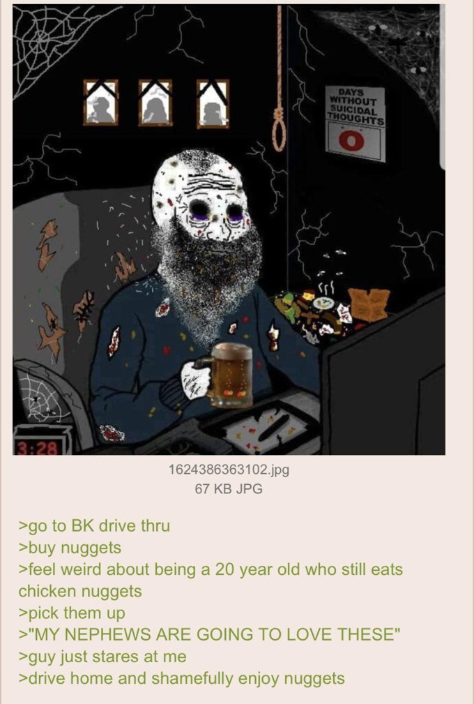 Anon gets nuggies - meme