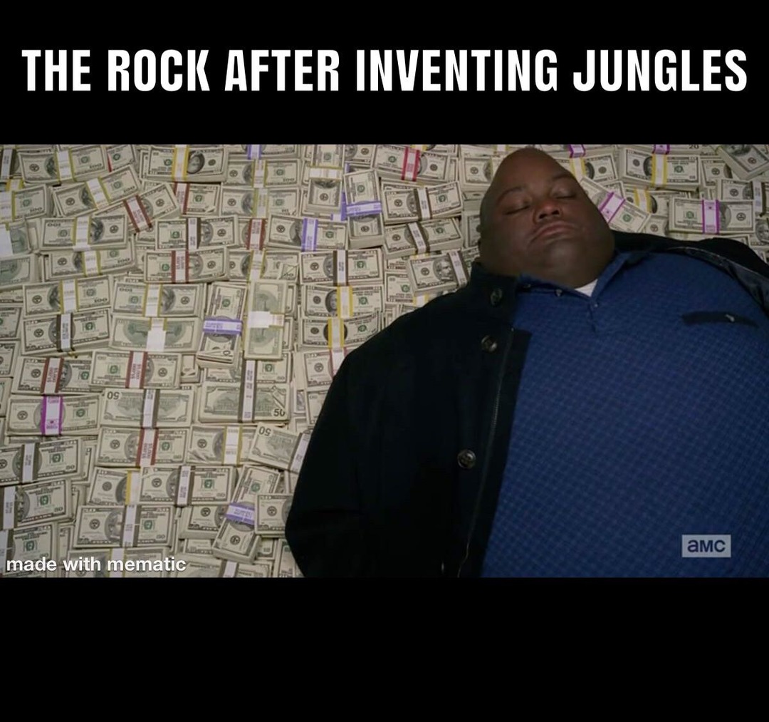 The Rock after inventing jungles - meme