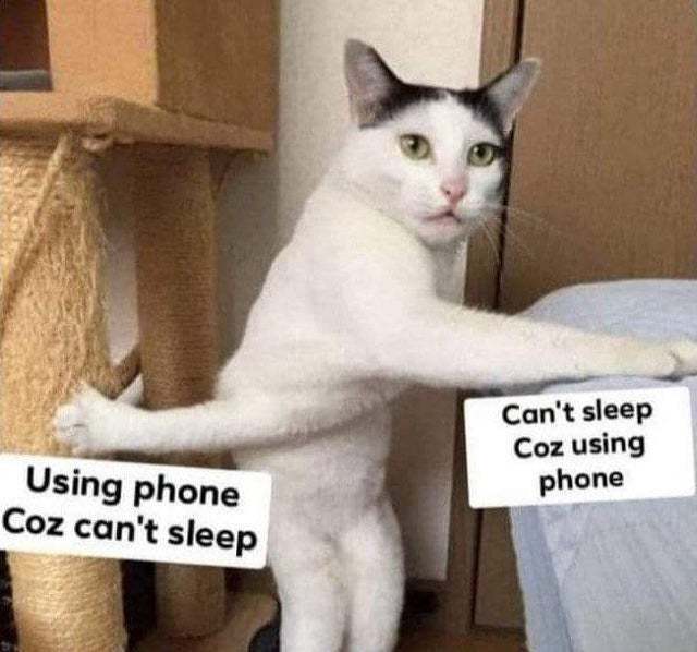 Don't use your phone at bed - meme
