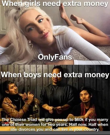 When boys and girls need extra money - meme