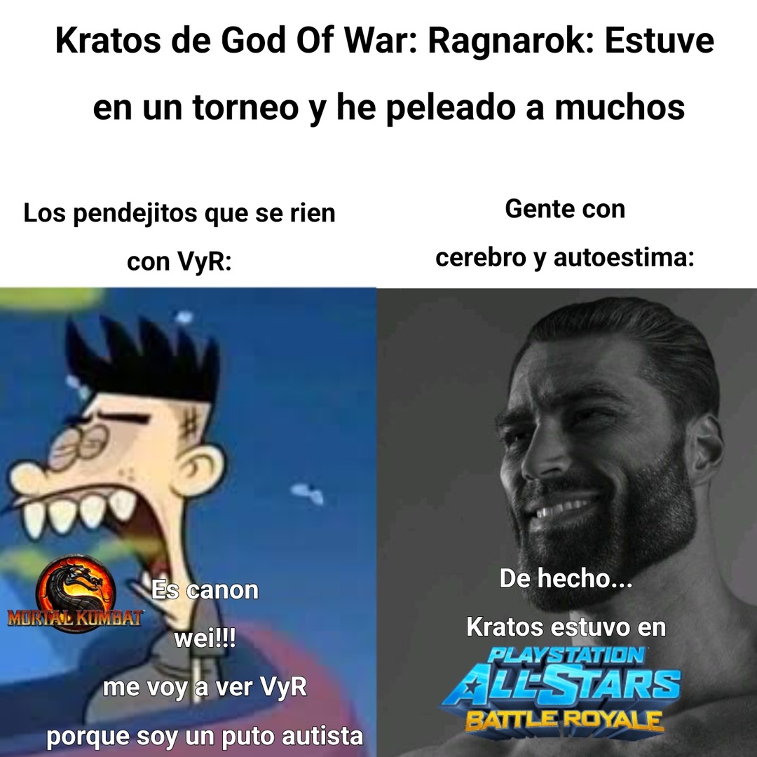 La única prueba fue que Kratos solo fue un invitado exclusivo para las versiones de PlayStation de Mortal Kombat 9, mientras que PlayStation All Stars Battle Royale si es un personaje original - meme