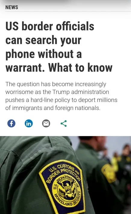 Reminder: they can check your phone without a warrant now - meme