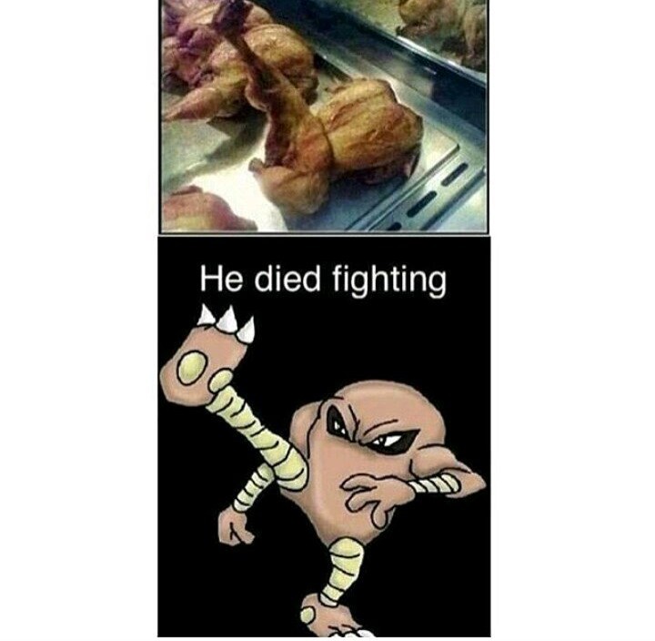 Esse morreu lutando - meme