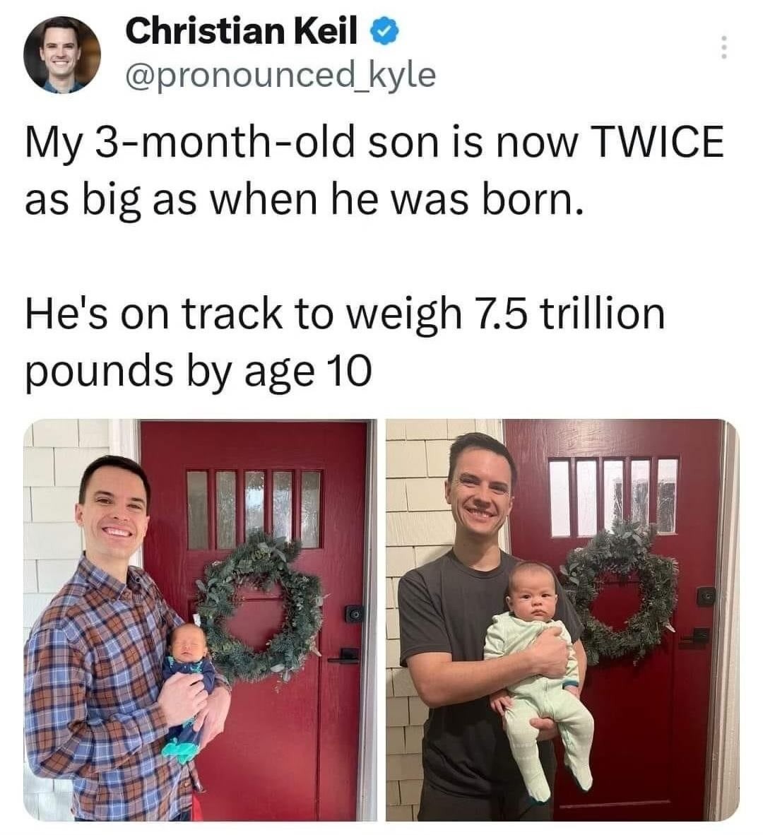 Or about 3.4 trillion kg. Sniff. They grow up SO fast. - meme