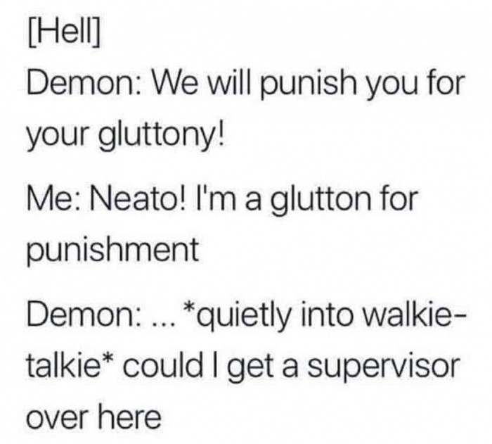 Glutton, not to be confused with gluten - meme