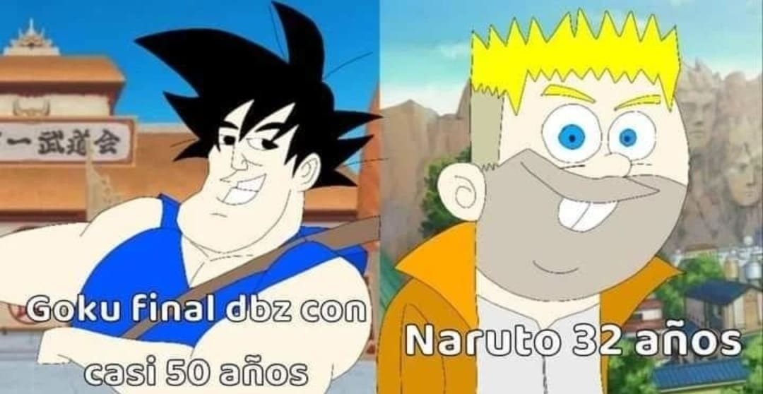 Goku y Naruto al final de sus sagas - meme