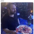 David Mitchell eating pizza meme