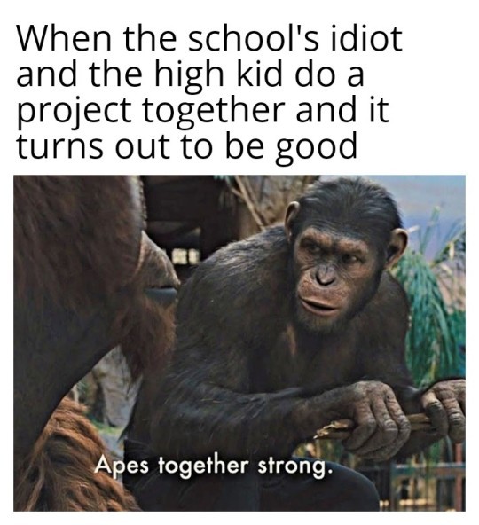 Apes together strong. - meme