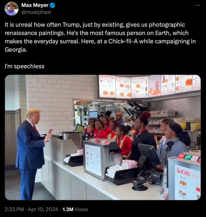 Donald Trump ordering at Chick-fil-A meme