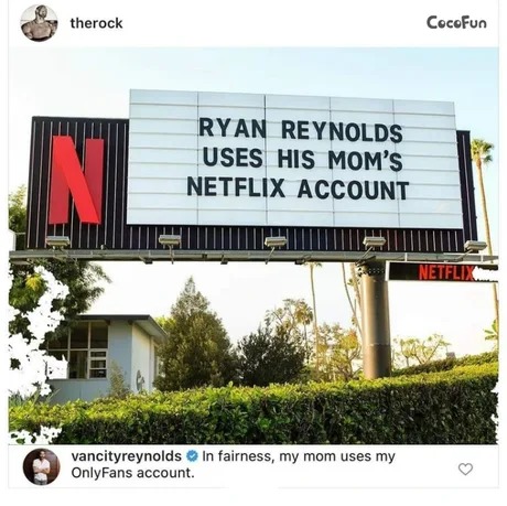 Ryan Reynolds is a funny fella - meme