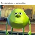 Also the dad smoking