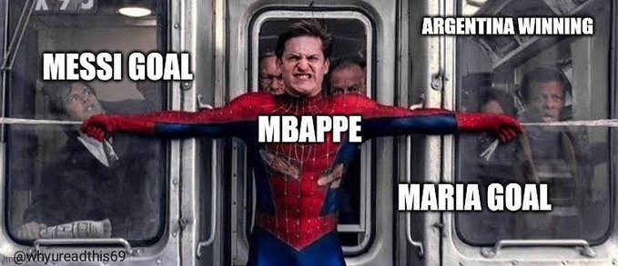 Mbappe tratando de parar a Argentina - meme