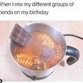 Different groups of friends for a birthday