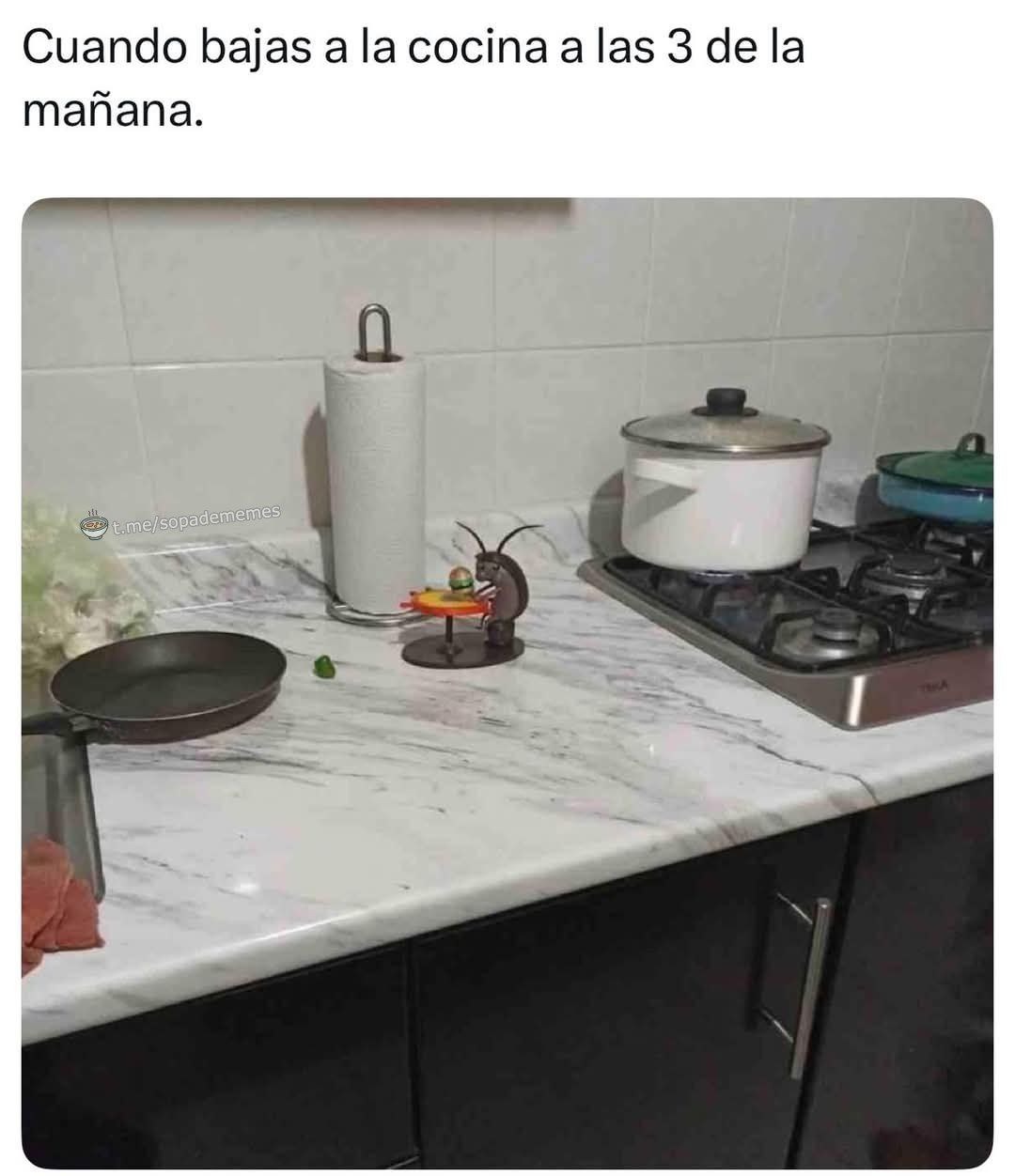 Bajando a la cocina a las 3AM como si fuera misión secreta - meme