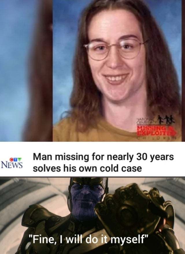 Man missing for nearly 30 years solves his own cold case - meme
