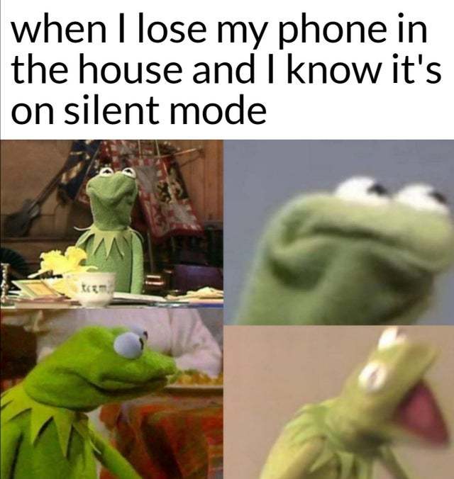 When I lose my phone in the house and I know it's on silent mode - meme