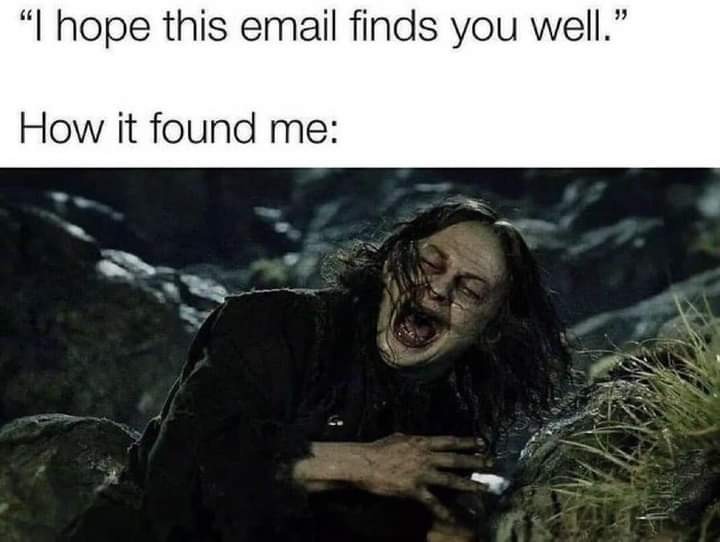 Emails are evil - meme