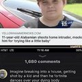 11 year old shoots home invader then mocks him for crying like a little baby