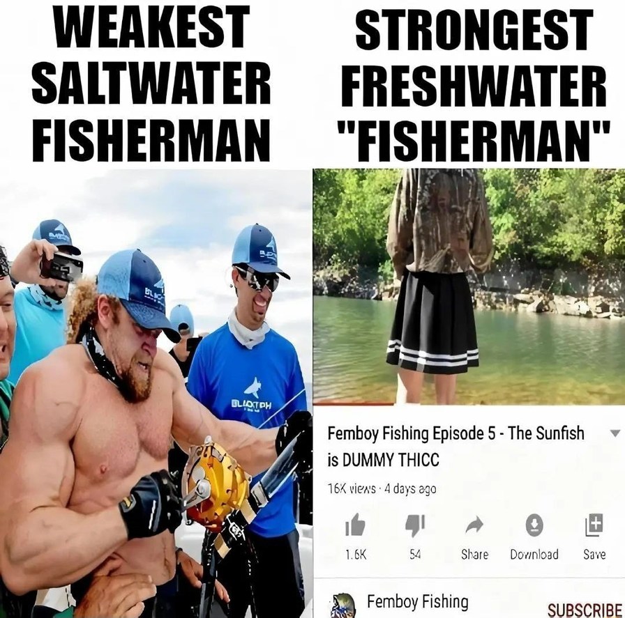Saltwater vs freshwater - meme