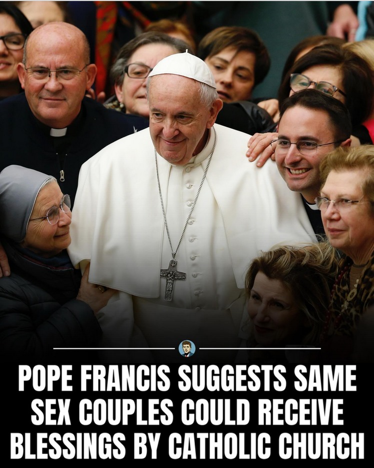 Pope Francis has opened the door for the first time to blessing same-sex unions - meme