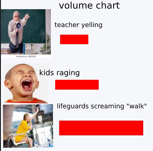 life guards screaming walk - meme