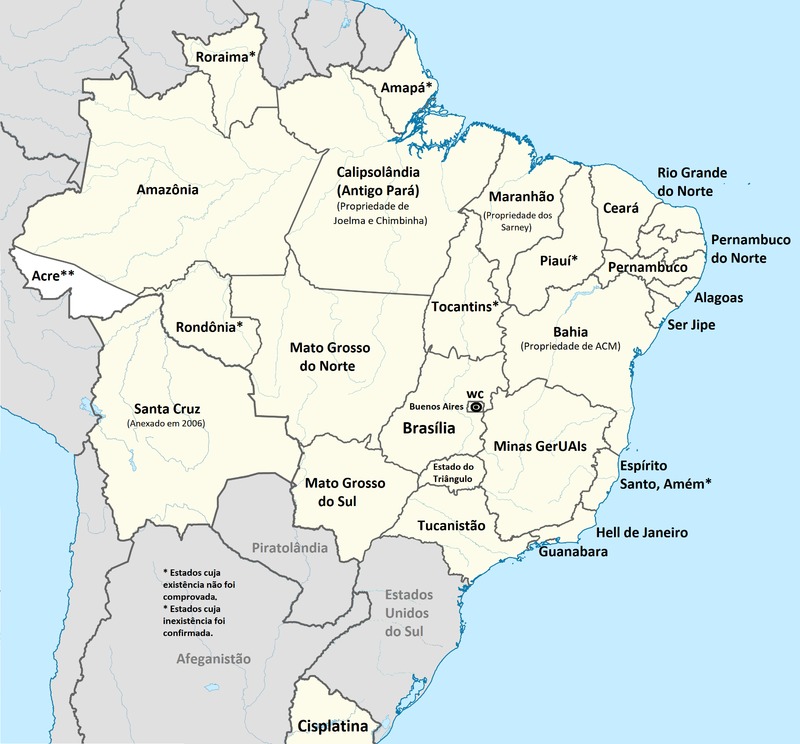 Mapa do Brasil atualizado 2022. Fonte: Times New Roman - meme