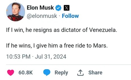 Maduro vs Elon Musk is a thing - meme