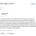 Someone asked for a google review on green eggs and ham. Here you go