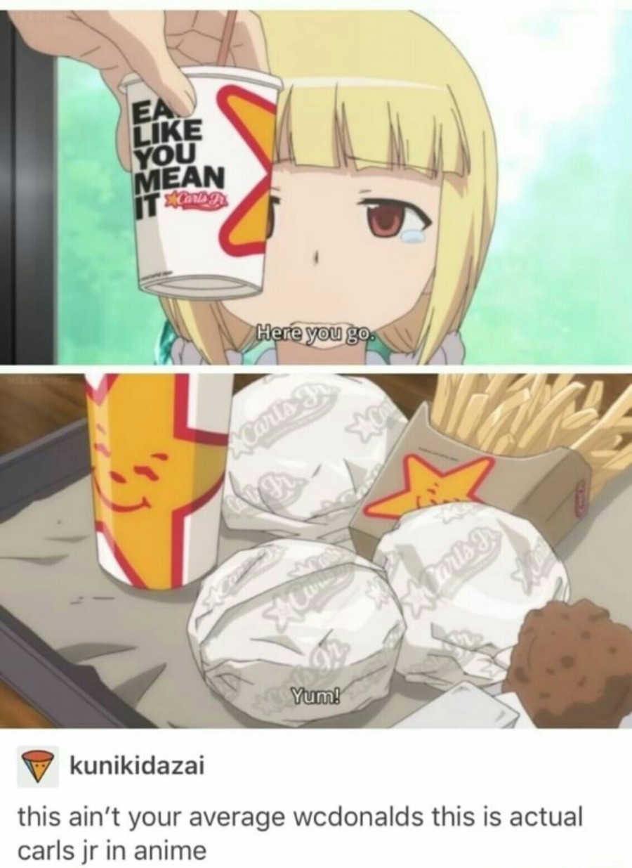 Freedom burgers are taking over anime. - meme