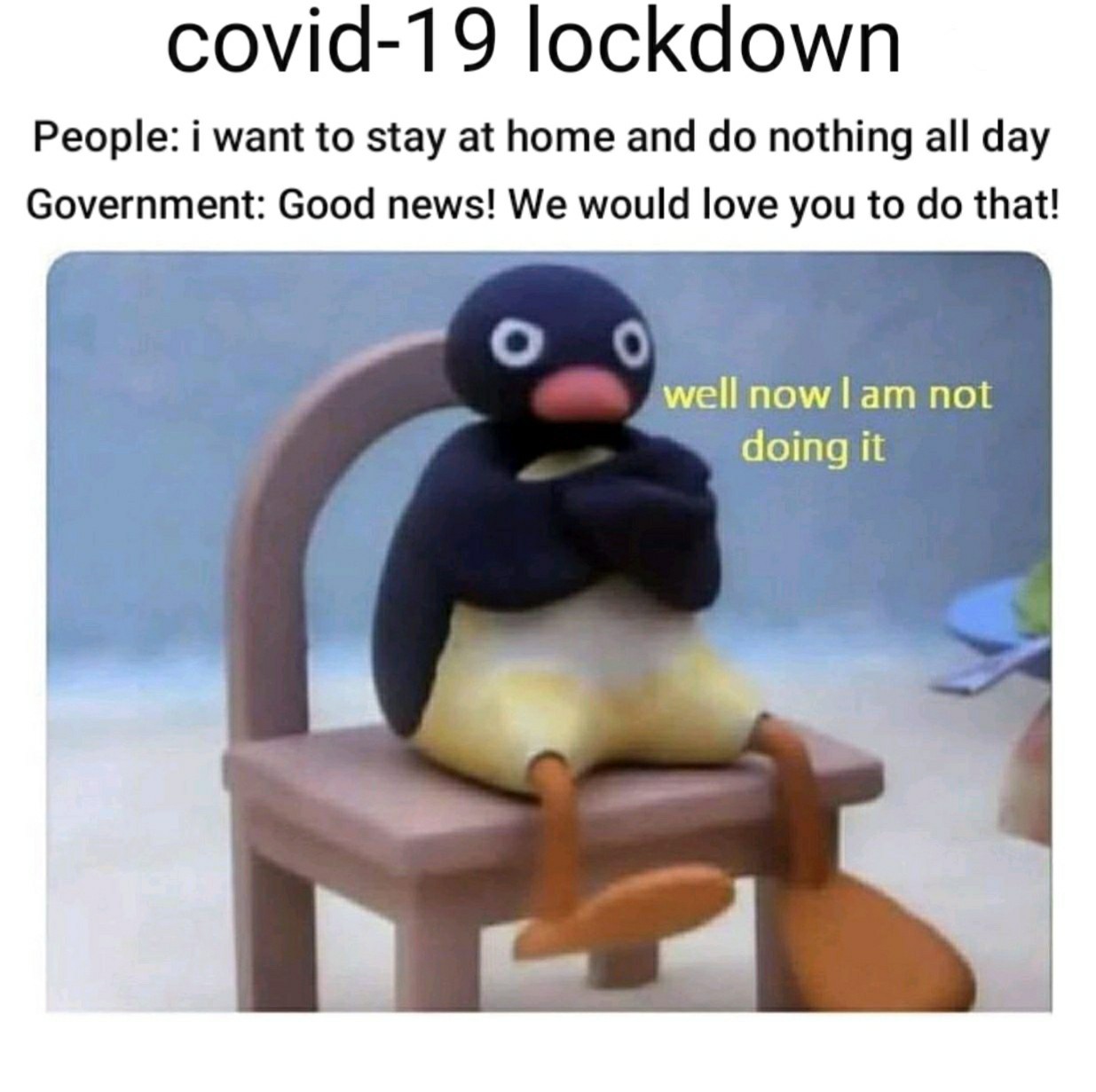 Covid-19 lockdown - meme