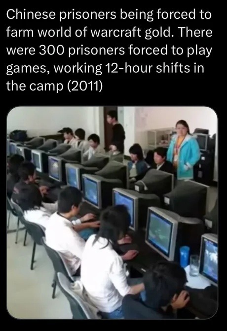 Chinese prisoners farming WoW gold in 2011 was wild - meme