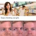 Girls checking out guys vs guys checking out girls