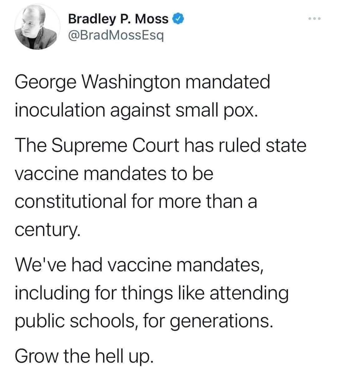 vaccine mandates have been normal for generations - meme