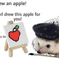 Carl drew an apple