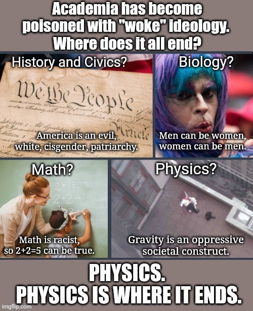 Where and how does all the woke ideology in academia end? - meme