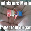 Miniature Mario made by my friend using paper and glue