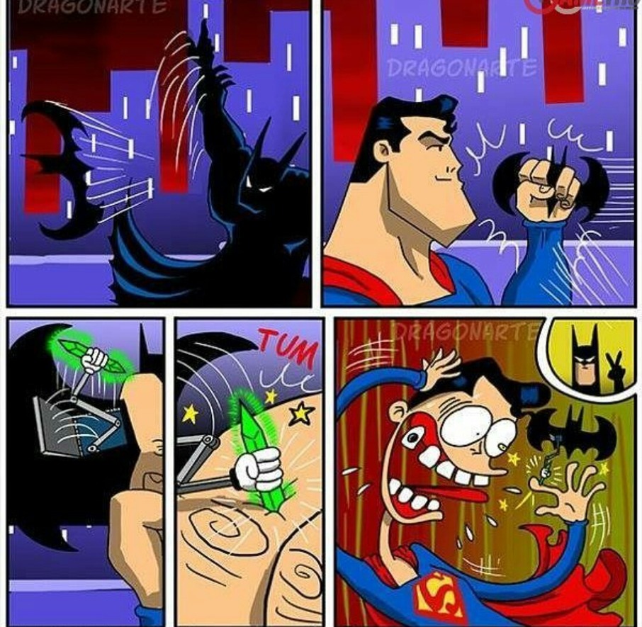 Batman wins because he's Batman - meme