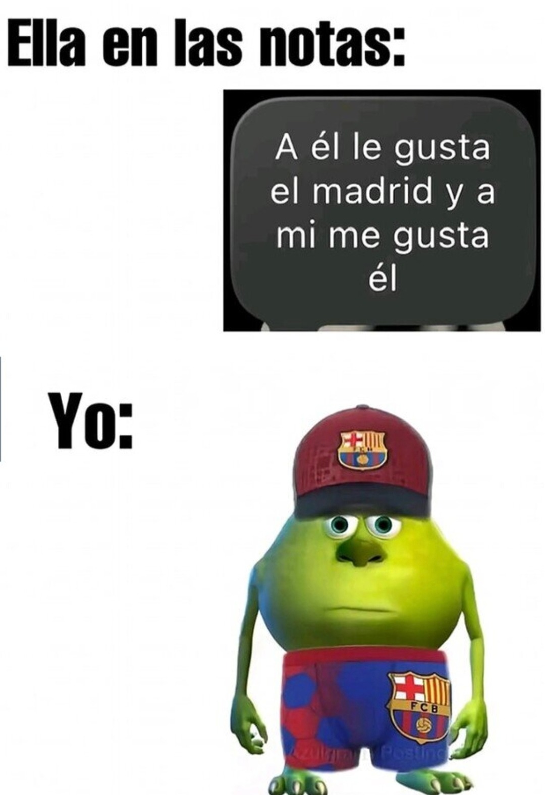 Ella ama al madrid y yo la amo a ella, qué tragedia - meme
